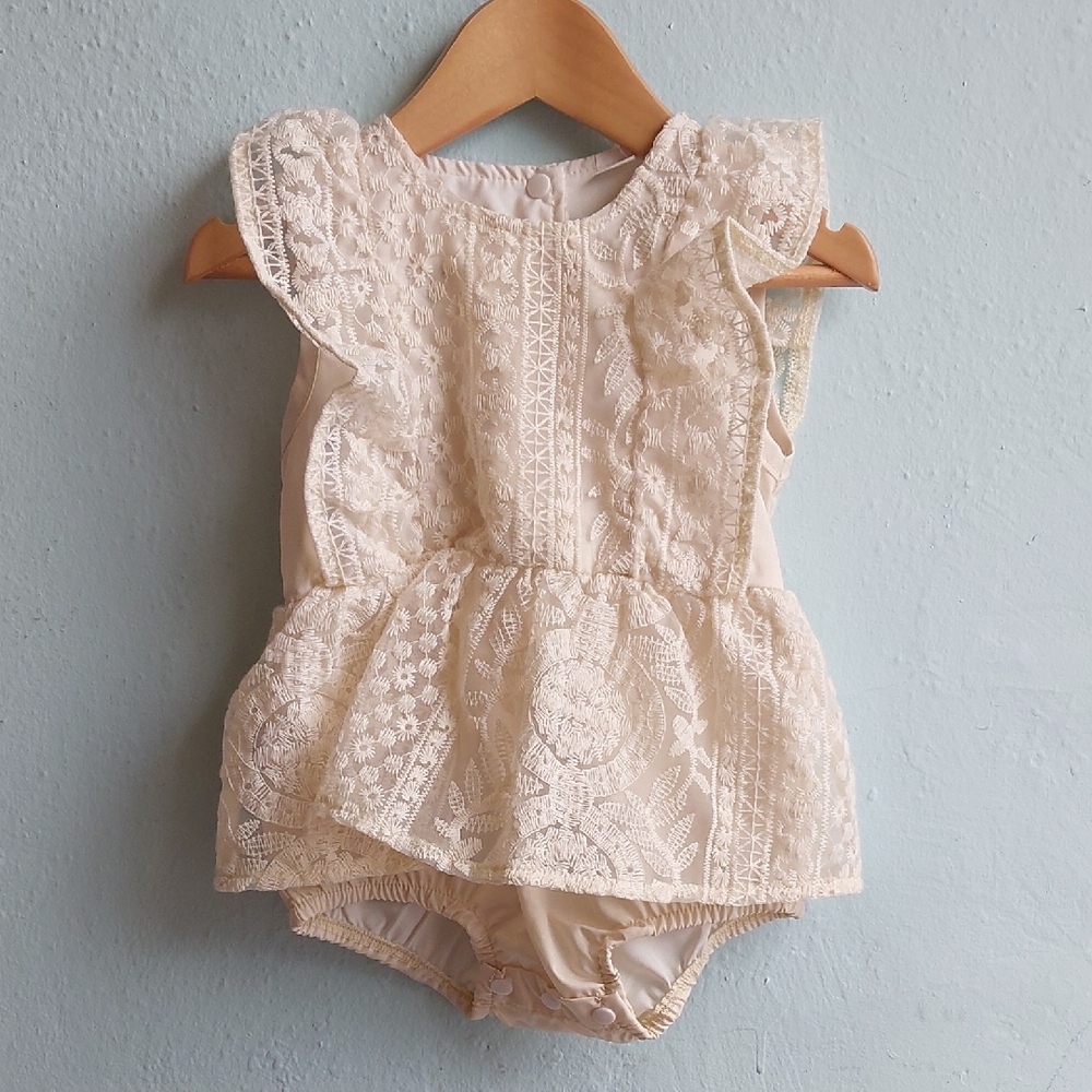 Darling Cream Lace Onesie